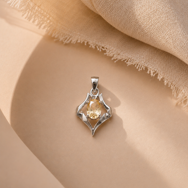 Citrine Oval Charm