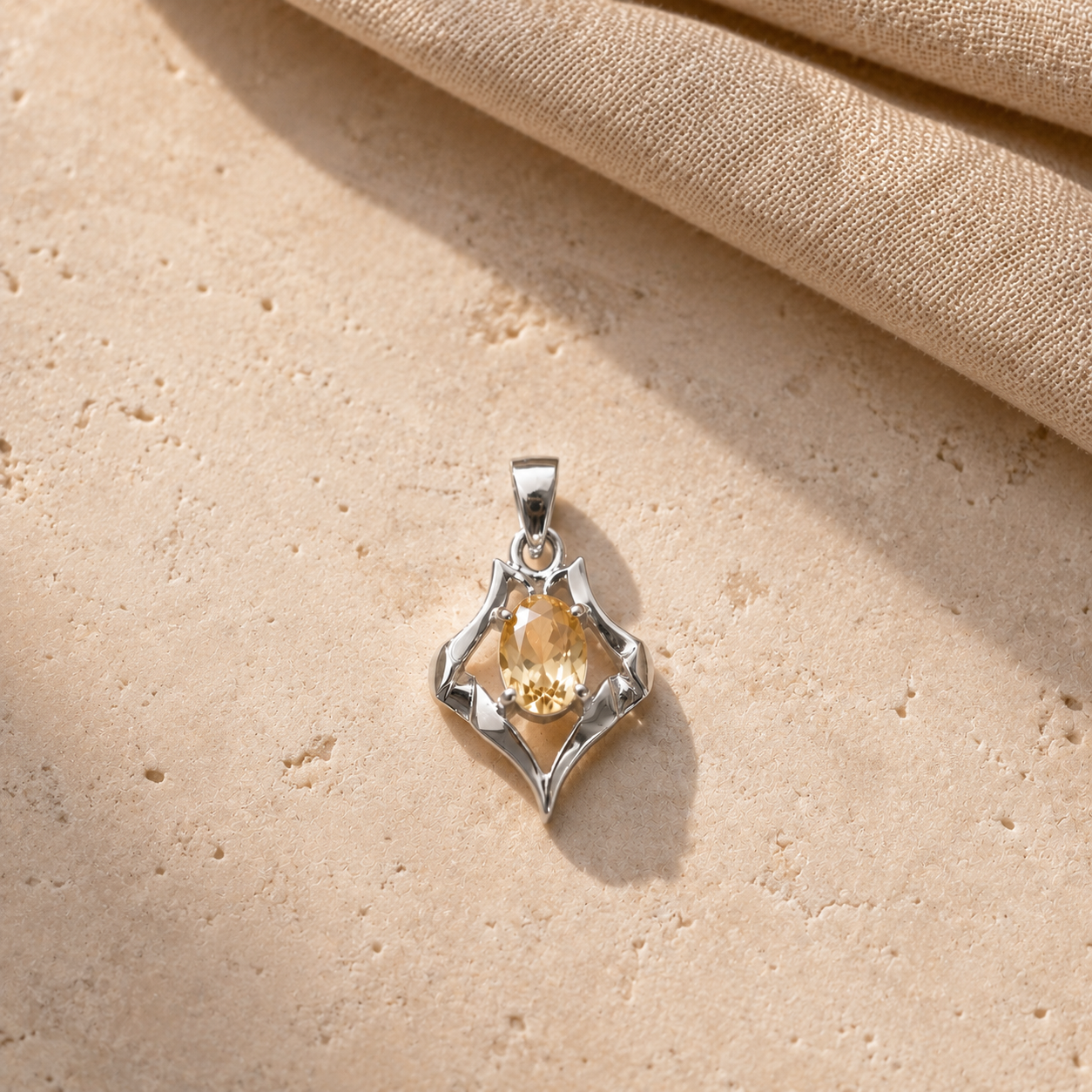 Citrine Oval Charm
