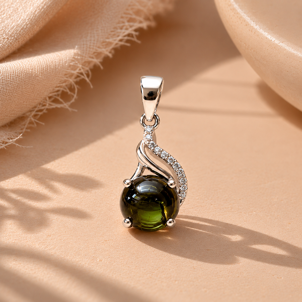 Green Tourmaline Cluster Charm