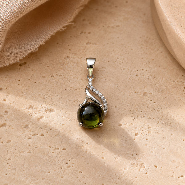 Green Tourmaline Cluster Charm