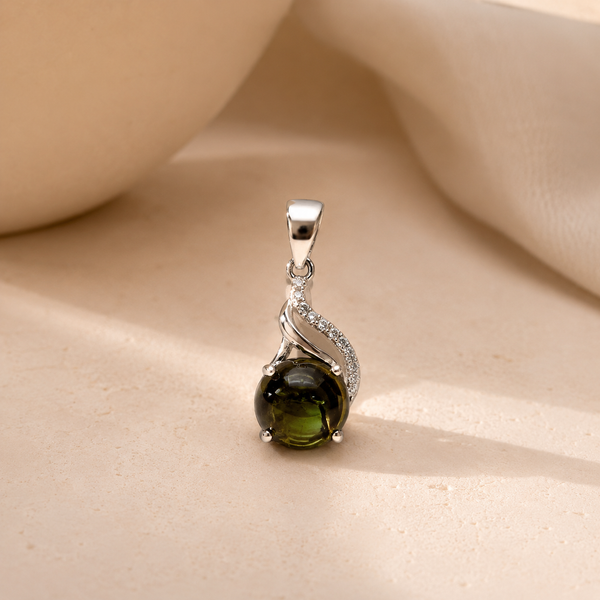 Green Tourmaline Cluster Charm