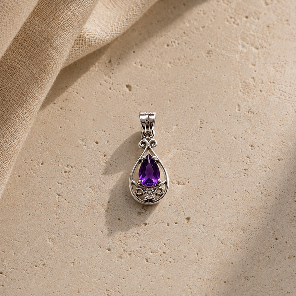 Amethyst Pear Charm
