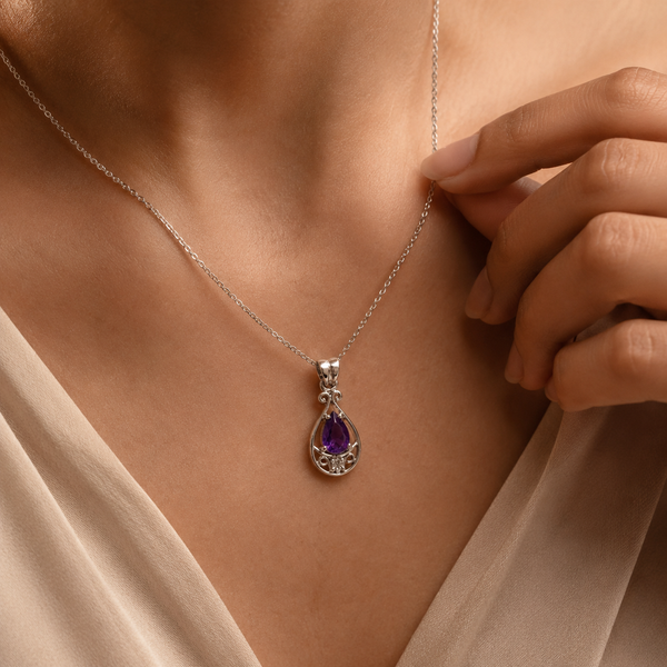 Amethyst Pear Charm