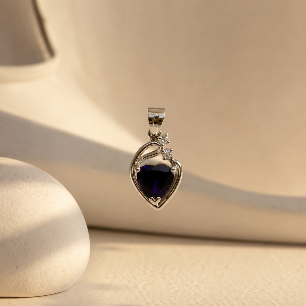Amethyst Heart Charm