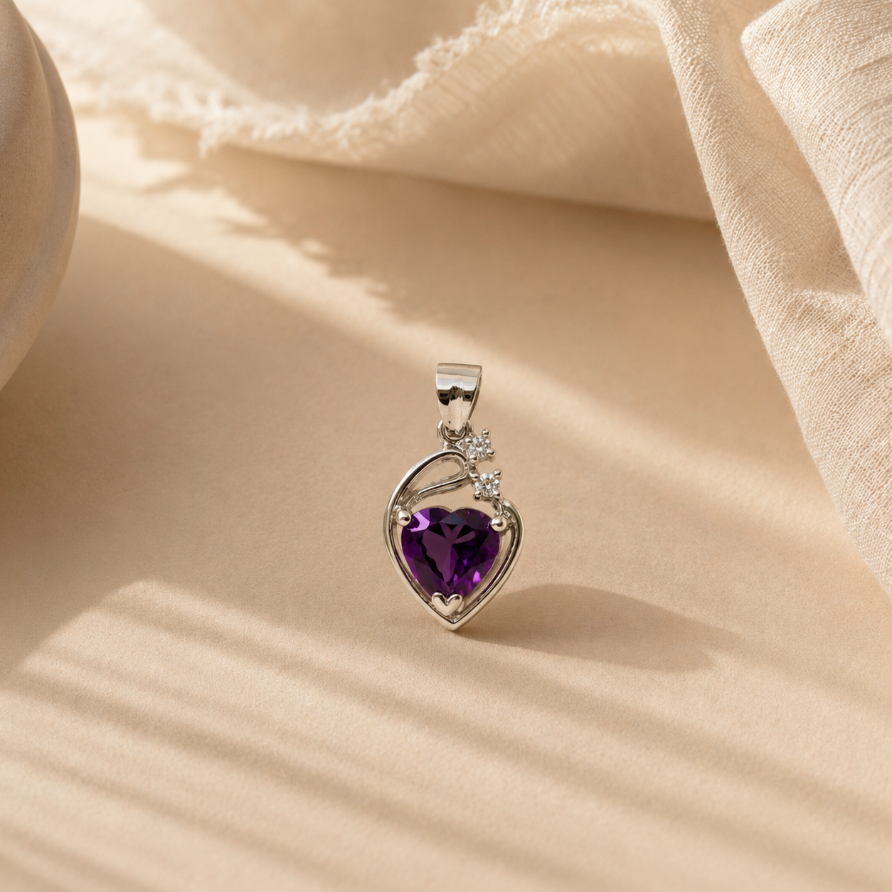 Amethyst Heart Charm