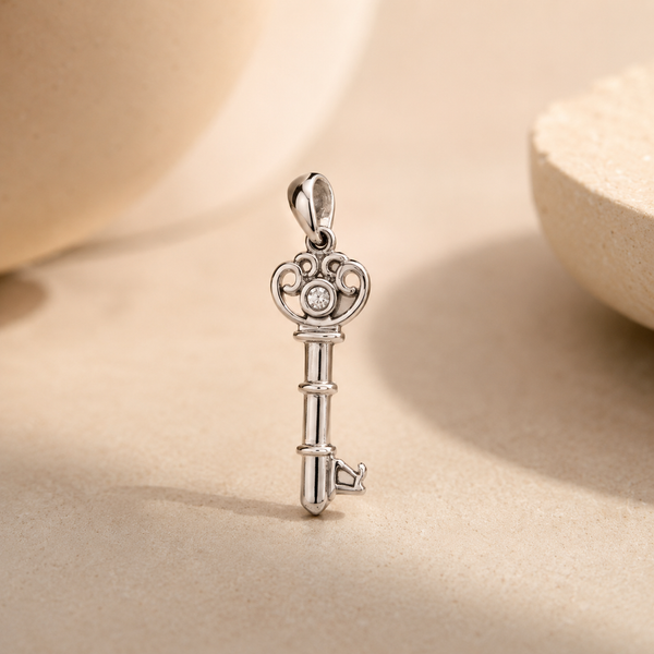 Feather CZ Charm