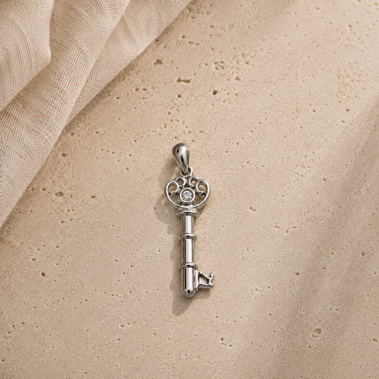 Feather CZ Charm