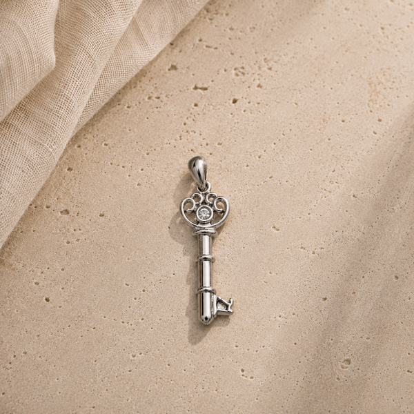 Feather CZ Charm