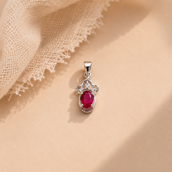 Ruby Oval Charm