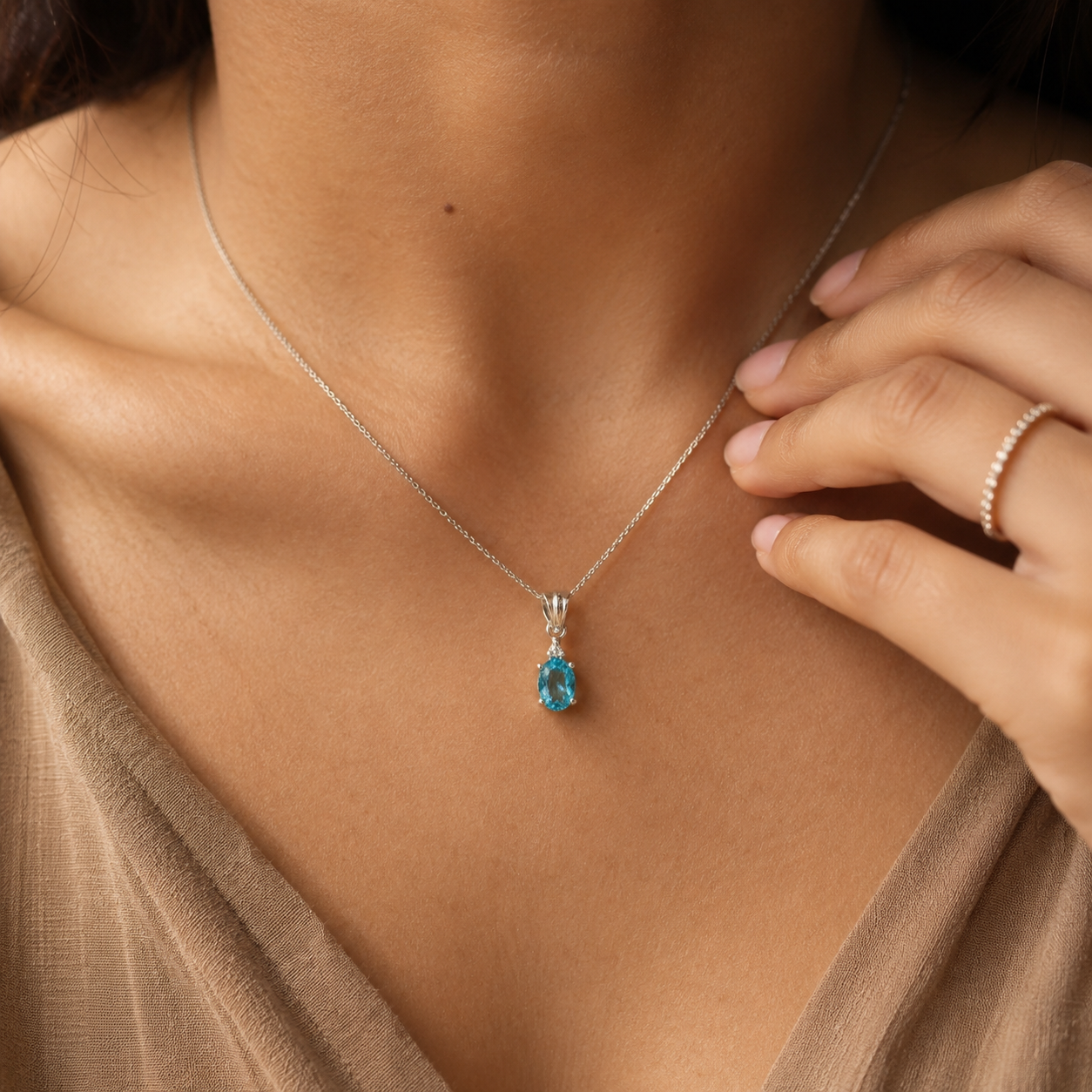 Blue Topaz Charm
