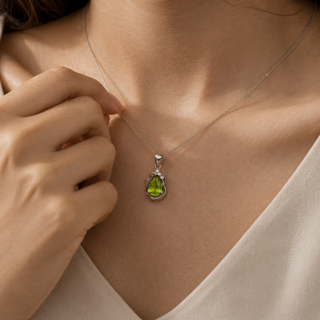 Peridot Pear Charm