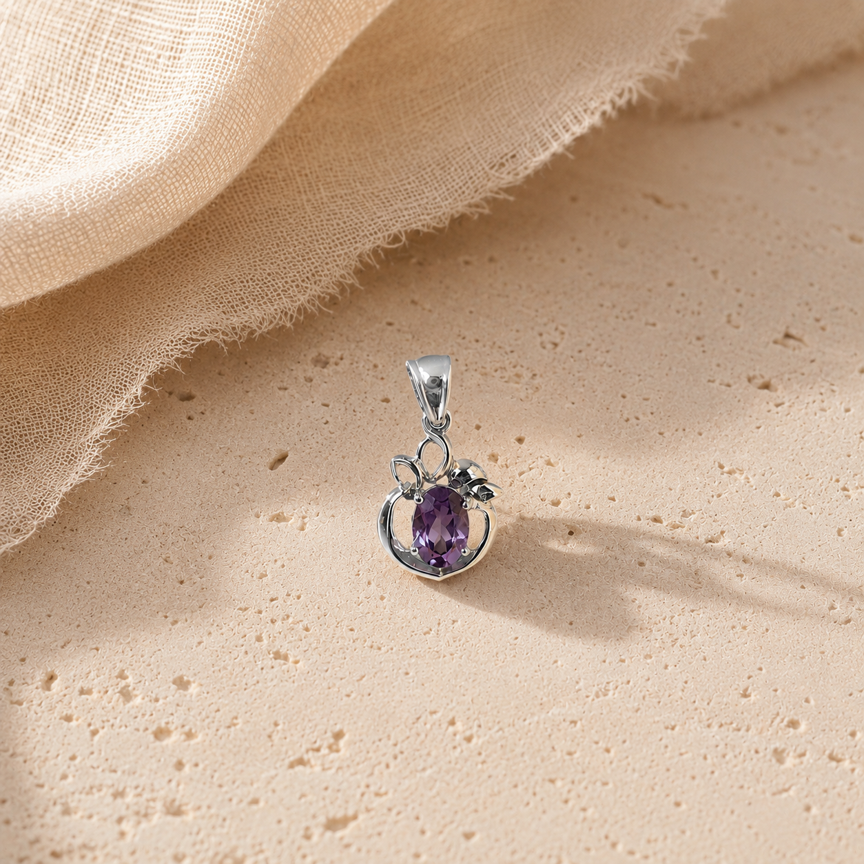 Amethyst Solitaire Charm