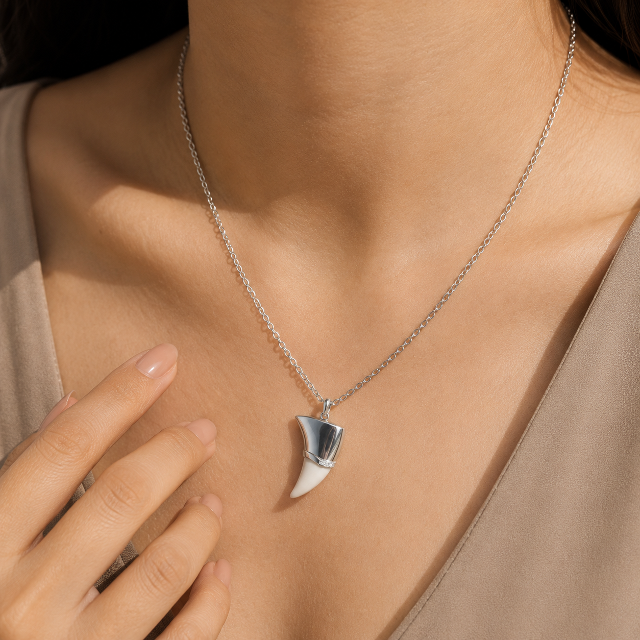 Bone Fang Pendant Necklace