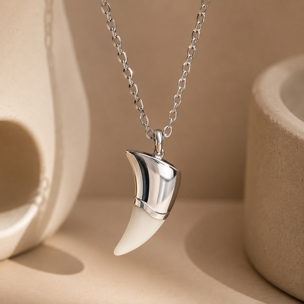 Bone Fang Pendant Necklace