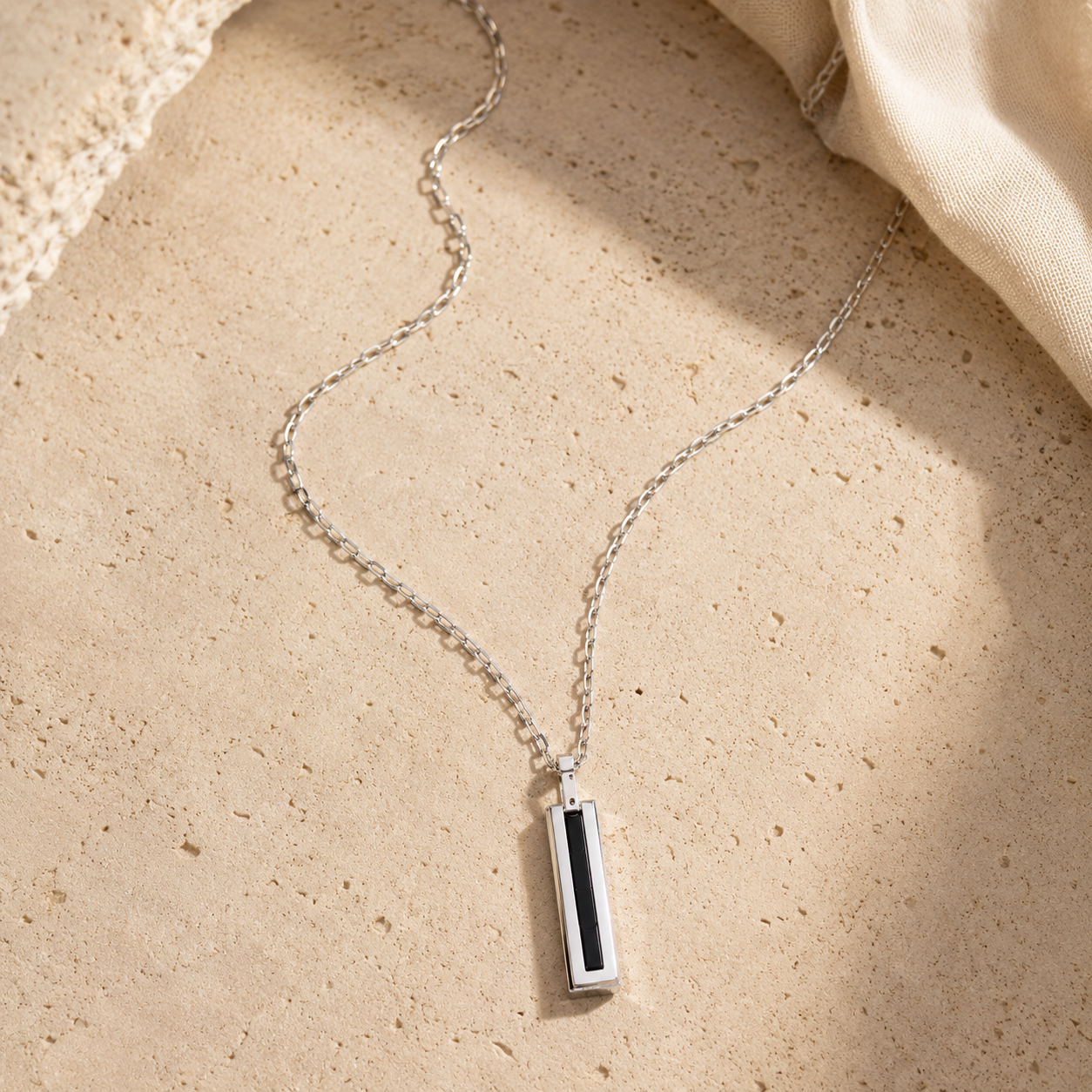 Obsidian Baguette Necklace