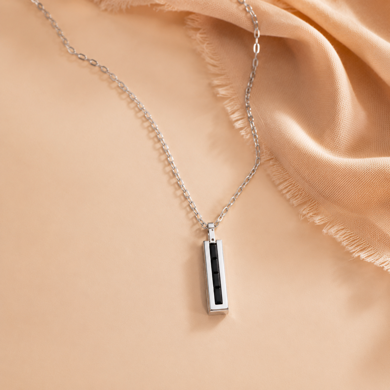 Obsidian Baguette Necklace