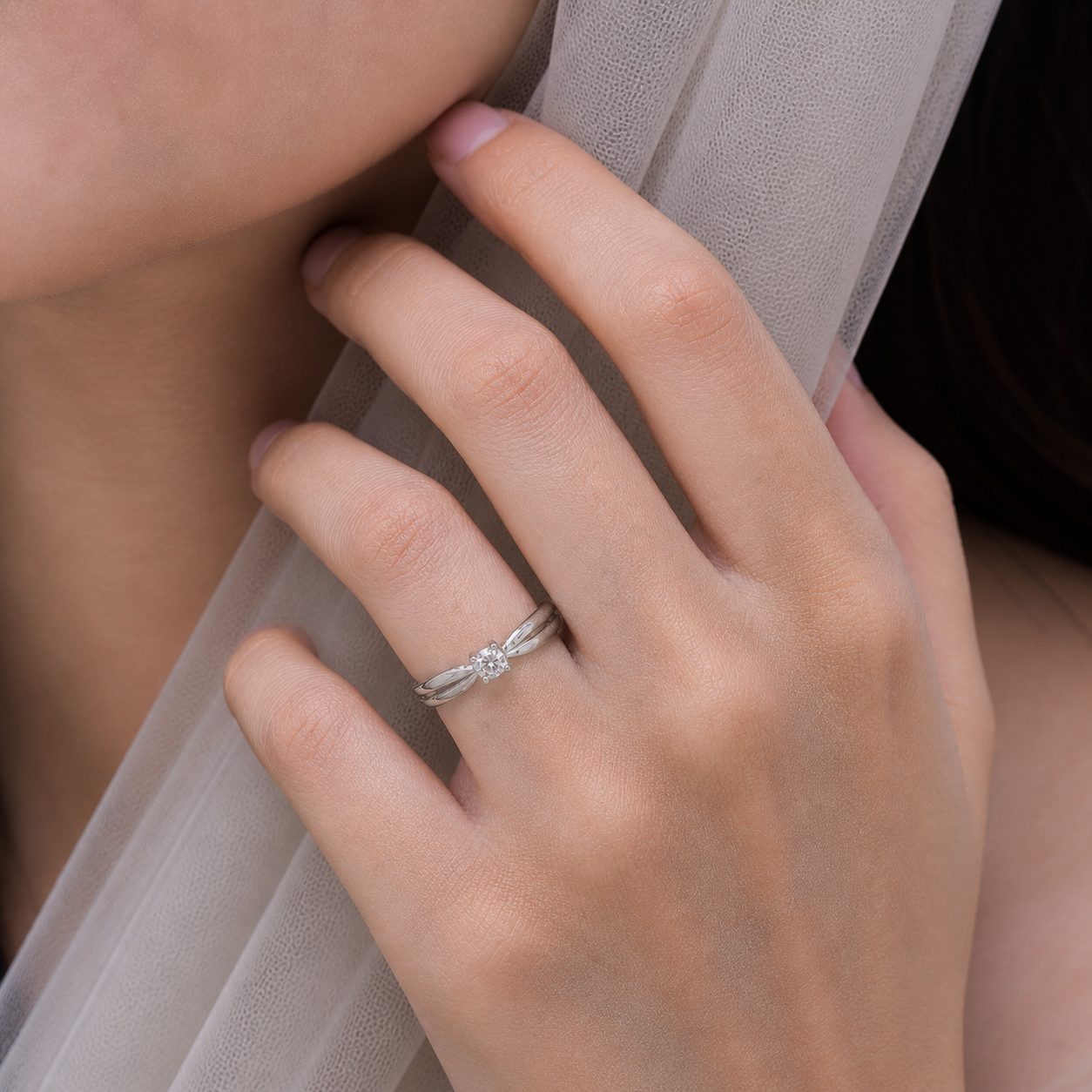 Astra Bloom Solitaire Ring