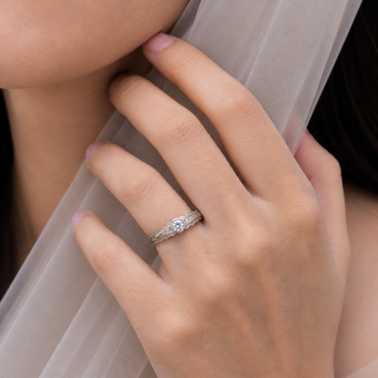 Celeste Halo Vintage Ring