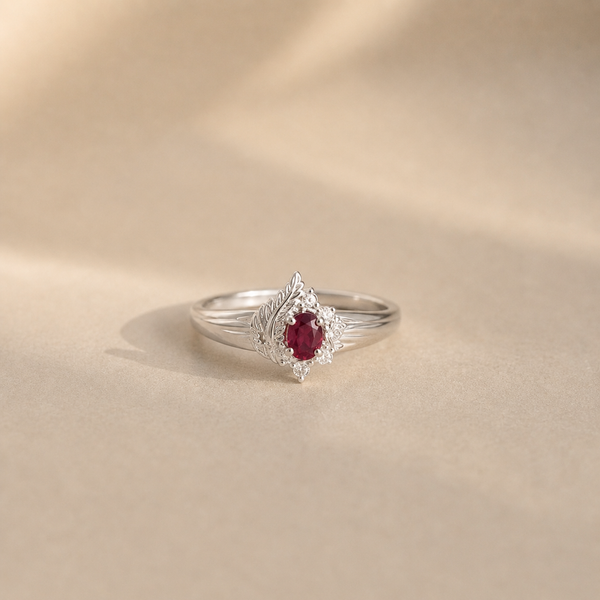 Crimson Feather Ring