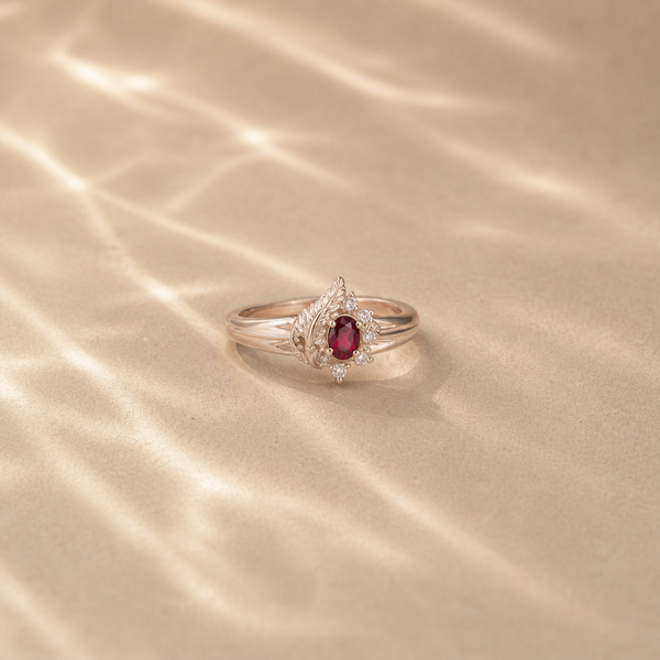 Crimson Feather Ring