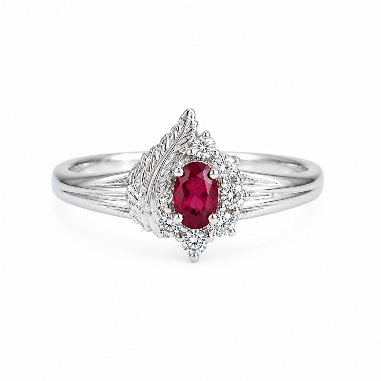 Crimson Feather Ring