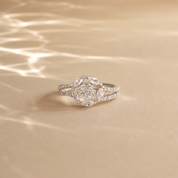 Celeste Bloom Halo Ring