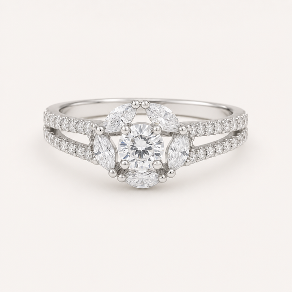 Celeste Bloom Halo Ring