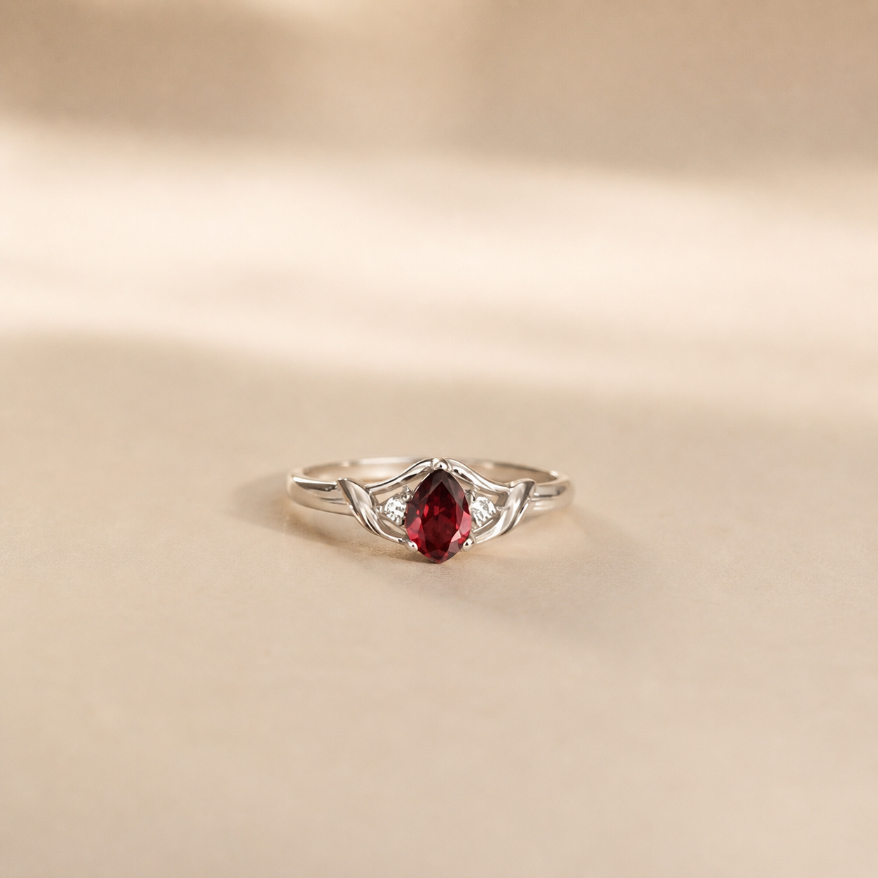 Crimson Leaf Ring