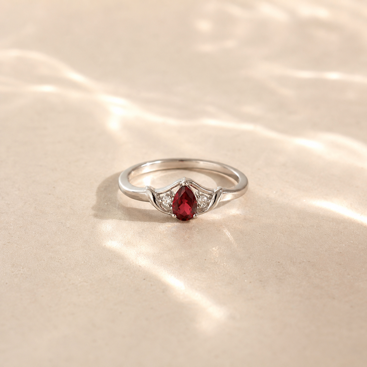 Crimson Leaf Ring