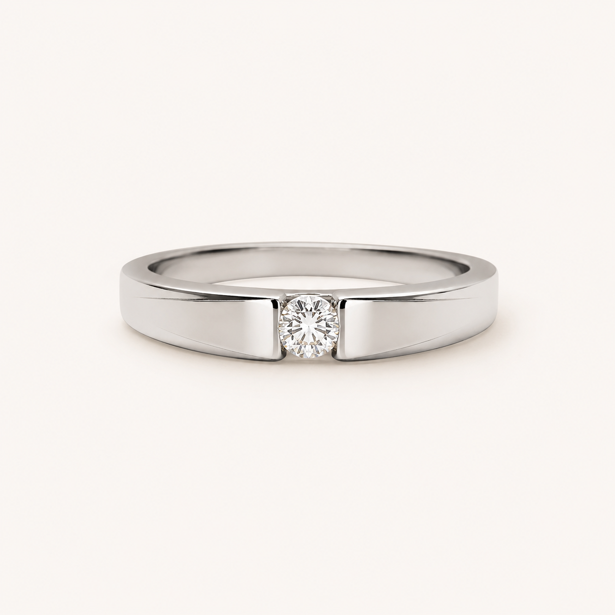 Luna Bar Solitaire Ring