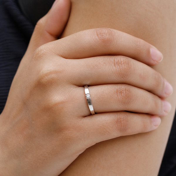 Luna Bar Solitaire Ring