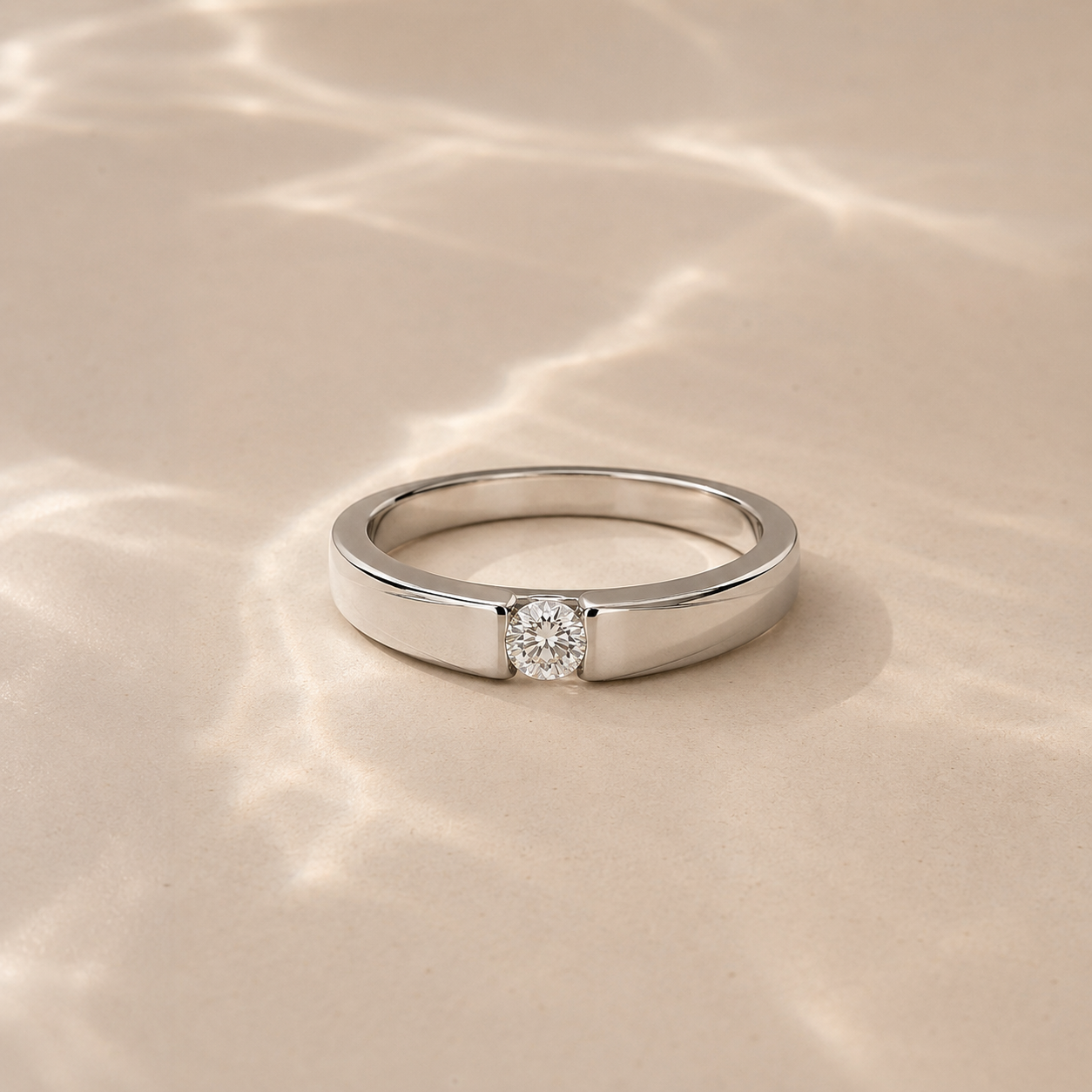 Luna Bar Solitaire Ring