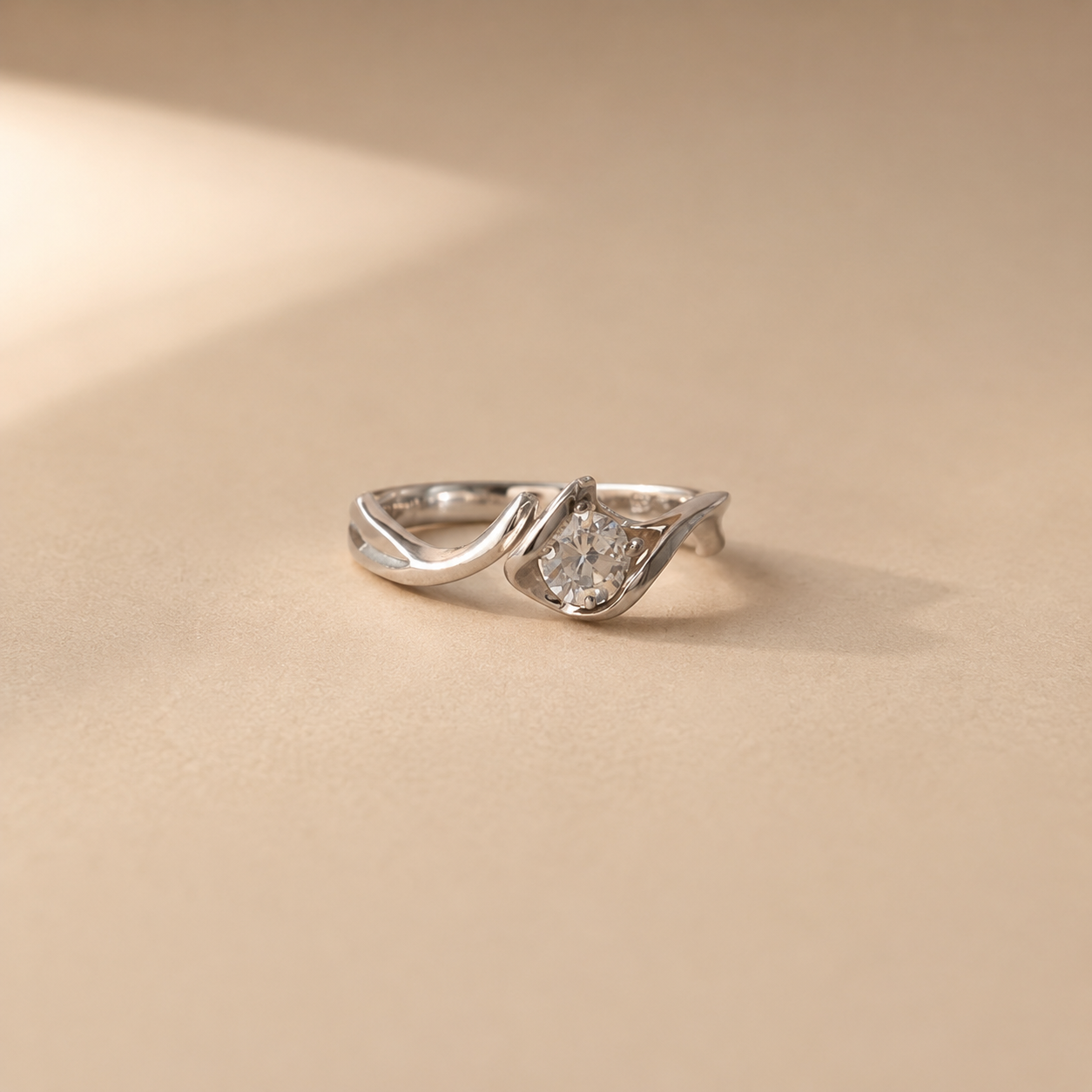 Celeste Wave Solitaire Ring