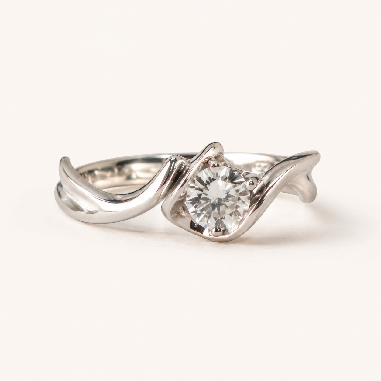 Celeste Wave Solitaire Ring