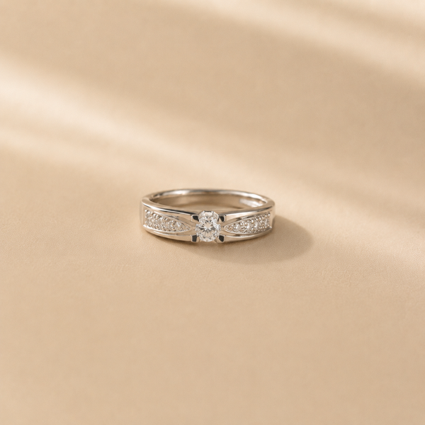 Aurielle Pavé Solitaire Ring