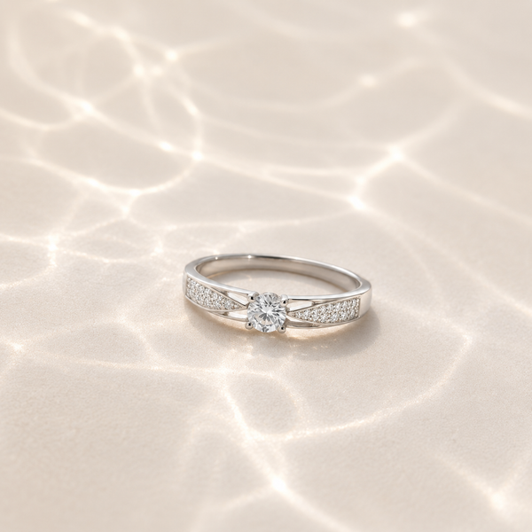 Aurielle Pavé Solitaire Ring