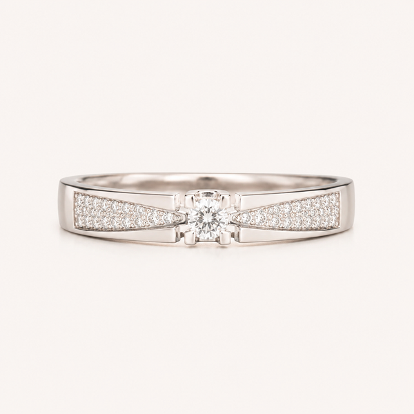 Aurielle Pavé Solitaire Ring