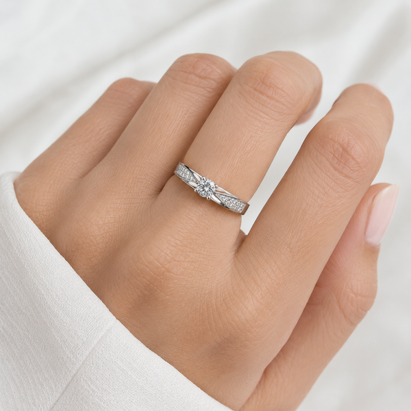 Aurielle Pavé Solitaire Ring
