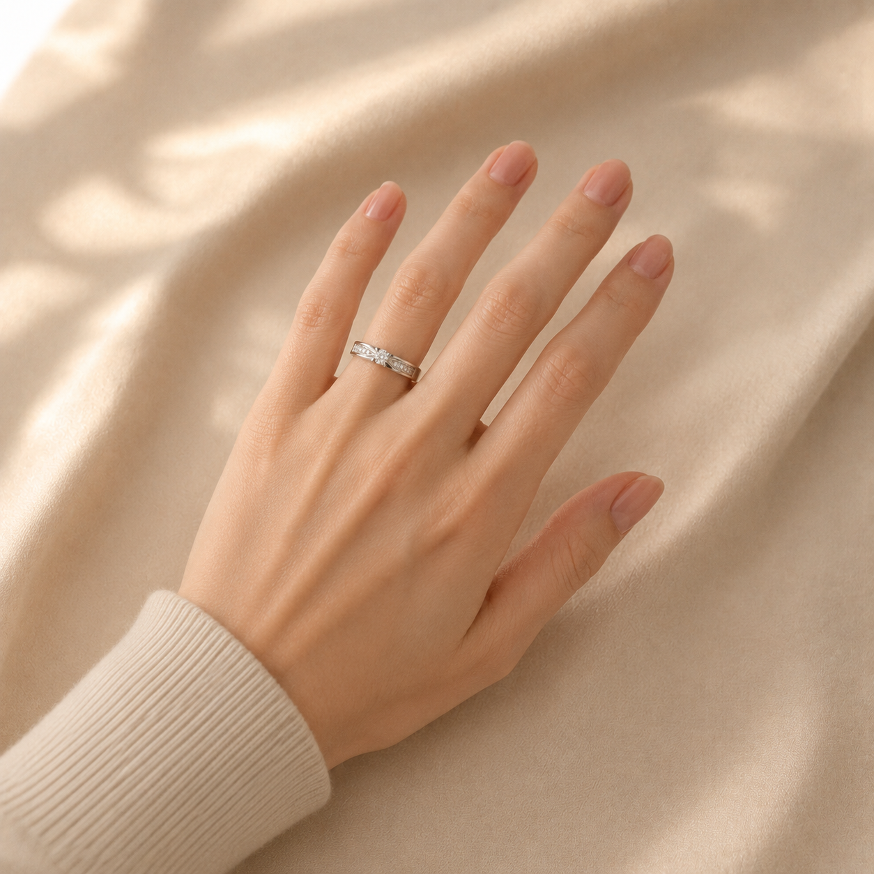 Aurielle Pavé Solitaire Ring