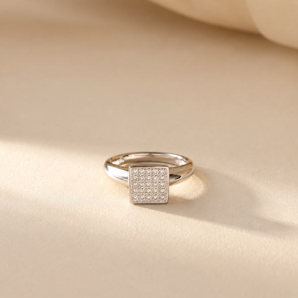 Celeste Square Pavé Ring