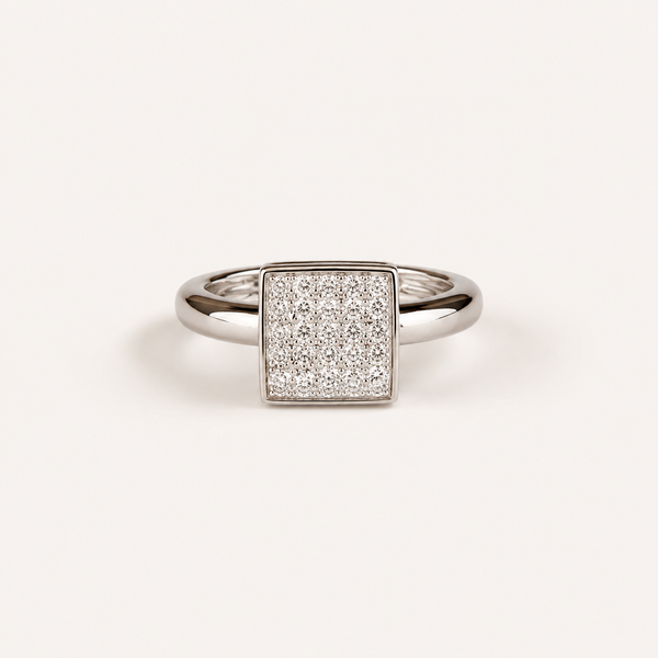 Celeste Square Pavé Ring