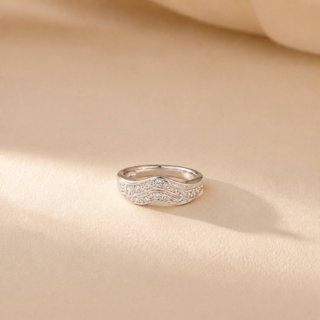 Celeste Wave CZ Ring