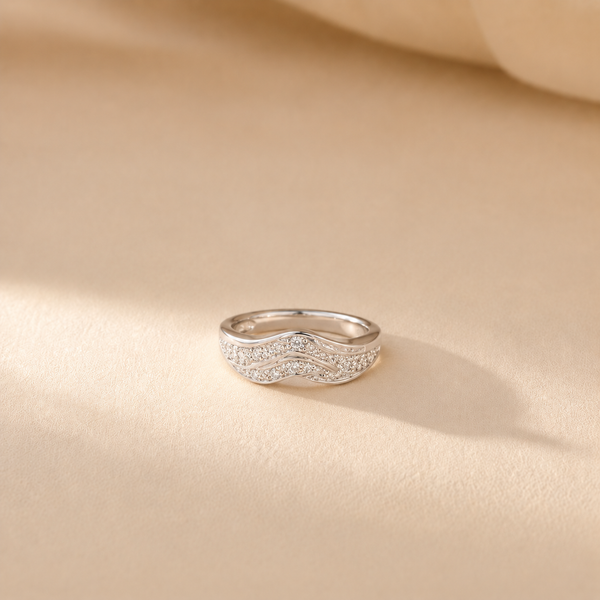 Celeste Wave CZ Ring