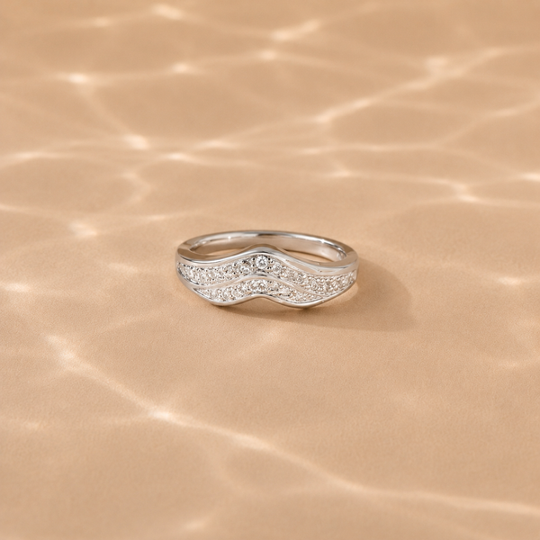 Celeste Wave CZ Ring