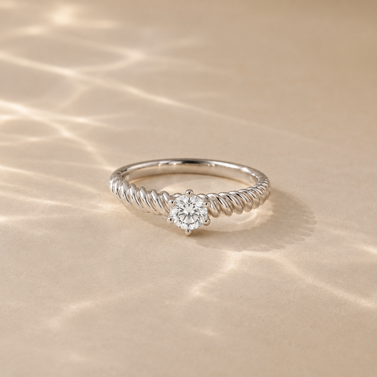 Selene Rope Solitaire Ring