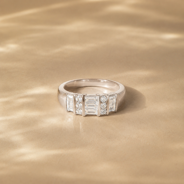 Aurelio Geometric CZ Band Ring
