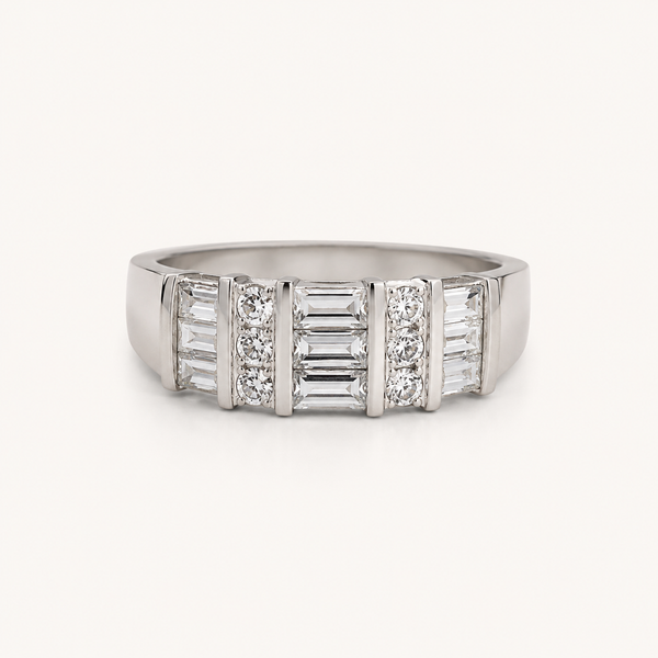 Aurelio Geometric CZ Band Ring