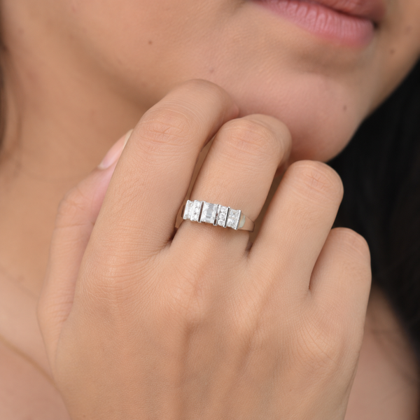 Aurelio Geometric CZ Band Ring