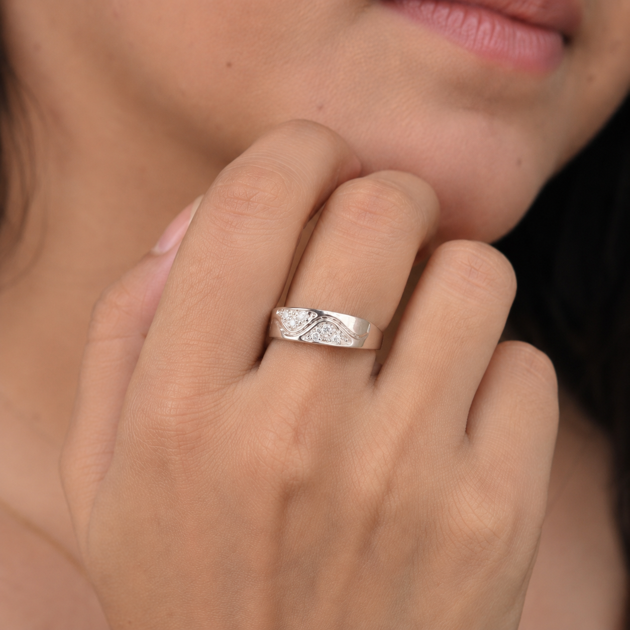 Celestia Wave CZ Ring