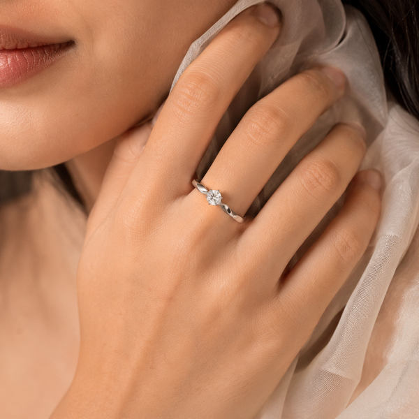Celestia Solitaire CZ Ring